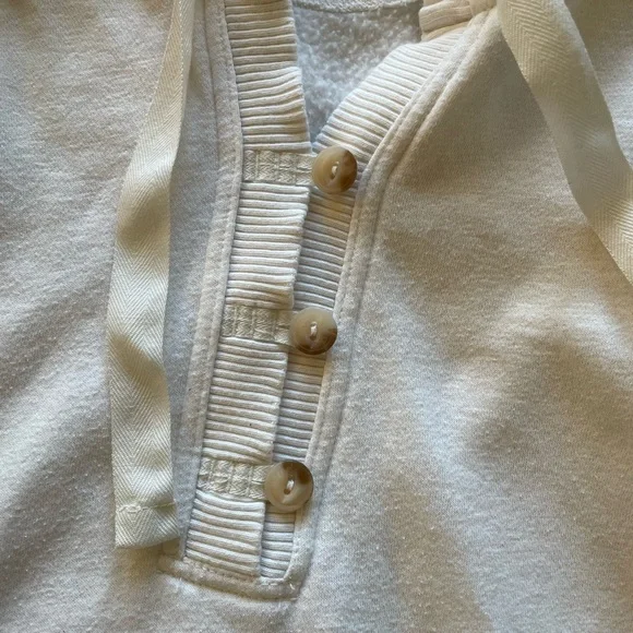 Eddie Bauer Mushroom patchwork white cotton hoodie - Picture 3 of 16